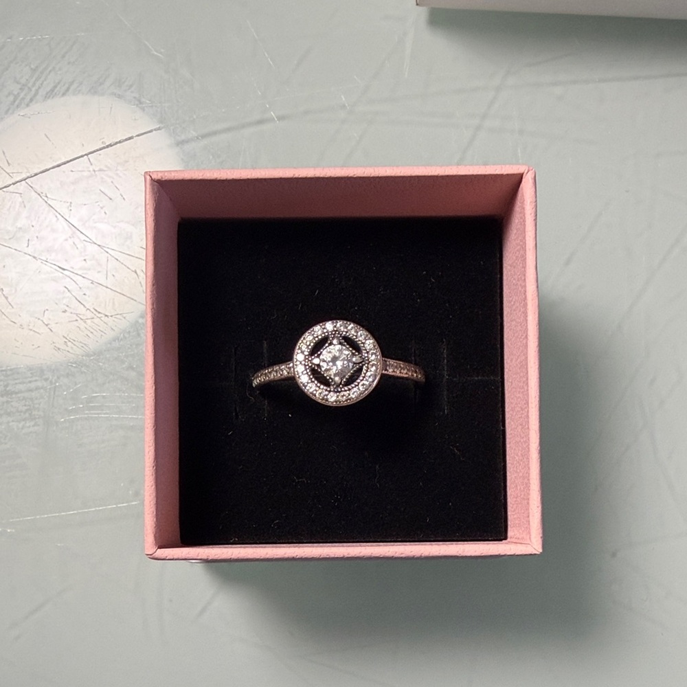 Pandora Silver Ring with Radiant Center